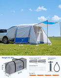 Inflatable SUV Tent with Pump 2.0, 30% More Space, Easy Set-up Car Tent for 6 Person Family Camping, Dual-Use for SUV or Ground Camping with 2 Awnings, Double Door, Fit for SUV Car Van