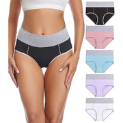 Plus Size Sport Yoga Panties 5-Pack Mixed Colors - Seamless Breathable Cotton High Waist Brief for Women - Workout Athletic Underwear for Daily Comfort - Size 2XL