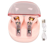 Language Translator Earbuds Support 144 Online Languages Bluetooth 5.3 Earphones Wireless Device Pink