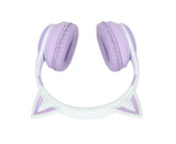 Cat Ear Bluetooth Gaming Headphones Wireless Foldable Music Headset with LED Light Detachable Microphone 3.5mm Cable Purple