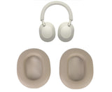 Headphone Ear Pads Protein Leather Noise Insulation Memory Foam Sponge Cushions for WH 1000XM5 Wireless Headset Platinum Silver