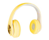 Bluetooth Headset Noise Reduction Foldable Over Ear Wireless Headphone with Colorful Light for Phone Laptop Yellow