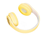 Bluetooth Headset Noise Reduction Foldable Over Ear Wireless Headphone with Colorful Light for Phone Laptop Yellow