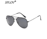 SPLOV Aviation Polarized Sunglasses Men and Women Brand Designer Pilot Sun Glasses Classic Coating Driving - Black Grey