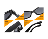 Trendy Small Cat Eye Women Sunglasses Retro Ins Popular Polygon Shades Beautiful Lady Vintage Oval Eyewear Leopard Green Grey UV400 - Orange White Grey