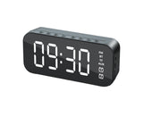 4.2 Version Alarm Clock Handsfree Multifunctional ABS LED Digital Display Mirror Screen Bluetooth-compatible Subwoofer Desktop Decor - Black