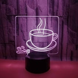 3D Coffee Night Light  Led Light Optical Illusion