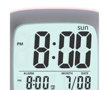 500mAh Alarm Clock Mute Battery Operated ABS Snooze Chargeable Digital Clock for babies - Pink