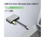 4 in 1 USB Type-C to  HDMI-compatible VGA Card Reader Ports Hub Adapter for MacBook Pro - Black