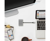 4 in 1 USB Type-C to  HDMI-compatible VGA Card Reader Ports Hub Adapter for MacBook Pro - Black