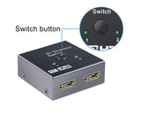 4K HDMI-compatible Dual Multiport Adapter with 2 LED Display Indicators Devices Switcher - Black