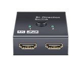 4K HDMI-compatible Dual Multiport Adapter with 2 LED Display Indicators Devices Switcher - Black