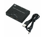 8K DP 1 In 2 Out Displayport Splitter Switch for HDTV Graphics Card Computer - Black