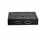 8K DP 1 In 2 Out Displayport Splitter Switch for HDTV Graphics Card Computer - Black