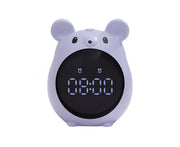 Alarm Clock Cartoon Large Screen Mouse Shape Rechargeable Time for Home - Blue