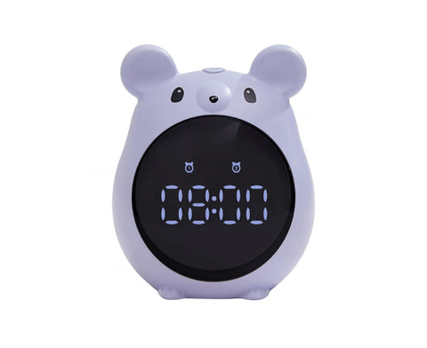 Alarm Clock Cartoon Large Screen Mouse Shape Rechargeable Time for Home - Blue