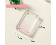 Card Brick grip Suction Transparent Visible DIY Store Photos Gradient Color Flowing Sand Mahjong Size Card Case Album Home Supply - Pink