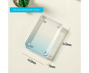 Card Brick grip Suction Transparent Visible DIY Store Photos Gradient Color Flowing Sand Mahjong Size Card Case Album Home Supply - Blue