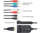 HDMI-compatible to 1080p Component Video YPbPr 5RCA RGB Converter Adapter R/L Audio Output - Black