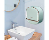 Soap Box Flip Cover Waterproof Dust-proof Wall-Mounted Soap Holder with Lid for Bathroom -Mint Green