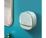 Soap Box Flip Cover Waterproof Dust-proof Wall-Mounted Soap Holder with Lid for Bathroom -Mint Green