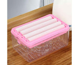 Soap Box with Bubbler Hands Free Transparent Detachable Easy to Clean Storage Plastic Roller Style Soap Holder Bathroom Accessories