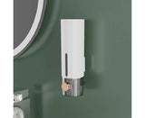 Soap Dispenser Wall Mounted Punch-free Visible Window Press Type Large Capacity Shampoo Conditioner Shower Gel Container for Bathroom-White