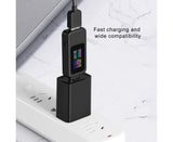 USB Tester LCD Digital Display Rapid Identification Plug And Play 160-Degree Wide Viewing Angle 65W/120W Charger Tester for Mobile Phone - Black