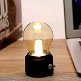 Retro Led Night Light Usb Rechargeable Table Lamp Bedside Lamp For Bedroom, Hallway, Kitchen,(black)