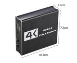 Video Capture Card 1080P High Speed 4K HDMI-compatible to USB3.0 Game Capture Device for Live Streaming - Black