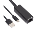 Wired Network Card High-speed Anti-interference Plug Play Micro USB2.0 10/100Mbps External WiFi Network Card for Desktop - Black
