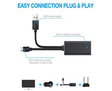 Wired Network Card High-speed Anti-interference Plug Play Micro USB2.0 10/100Mbps External WiFi Network Card for Desktop - Black
