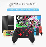 Wireless Game Controller for Switch,PC,Android & PS3 - Pro Gaming Gamepad with Bluetooth,Turbo & Vibration - Black Red