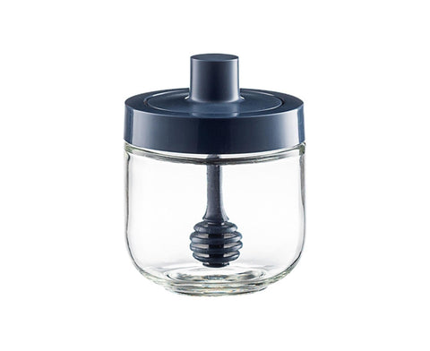 One-piece Design Seasoning Jar Smooth Edge Glass Multi-purpose Spice Bottle Cooking Gadget-Blue