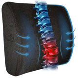 Memory Foam Lumbar Cushion Posture Corrector Vehicle Seat Home Office Chair (Black)
