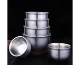Stainless Steel Double Wall Insulated Round Rice Soup Bowl Kitchen Tableware-12.5cm