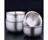 Stainless Steel Double Wall Insulated Round Rice Soup Bowl Kitchen Tableware-12.5cm