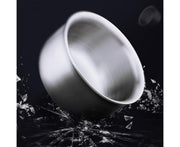 Stainless Steel Double Wall Insulated Round Rice Soup Bowl Kitchen Tableware-12.5cm