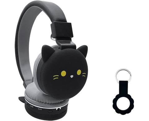 Cartoon Wireless Headphones - Stereo Sound - Cute Black Cat Headphones for babies