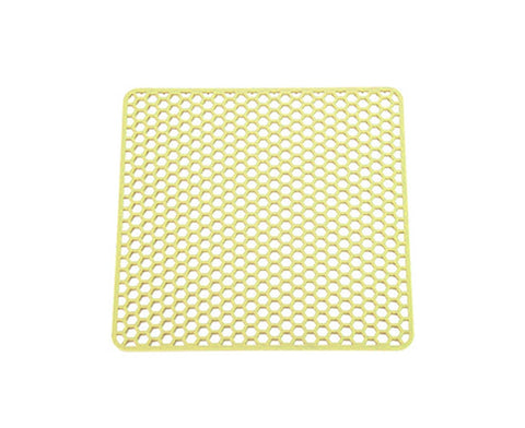 More Thicken Multi-use Drain Mat Silicone Stretchy Honeycombed Bowl Holding Mat for Home-Yellow M