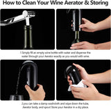 Wine Aerator Electric Wine Decanter One Touch Red - White Wine Accessories Aeration Work with Wine Opener for Beginner Enthusiast - Spout Pourer - Wine Preserver - Black