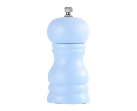 Pepper Grinder Food Grade Rust-proof Wood Handheld Pepper Salt Condiment Grinder for Home-Blue