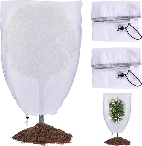 2 Pack Plant Protection Plant Overwintering Cover, Overwintering Protection Veil with Zipper for Trees, Palms, Outdoor Use (80 * 100)
