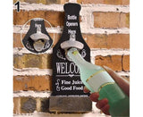 1Pc Retro Creative Wall Mounted Beer Style Decorative Hanger Bottle Opener-Grey