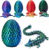 3D Printed Dragon in Egg, Full Articulated Dragon Crystal Dragon with Dragon Egg