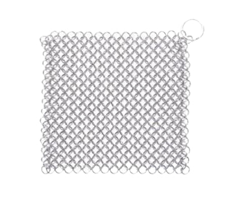 Stainless Steel Cast Iron Skillet Cleaner Chainmail Scrubber-6inch