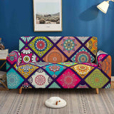 Retro Stretch Sofa Cover L-Shape Couch Protector 2 Seater Armchair Slipcover