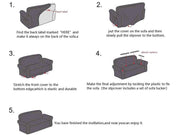 Stretch Sofa Cover for 2 Seats - Grey Slipcover