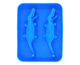Ice Mould Tray Creative 3D Crocodile Shape Silicone Mold-Dark Blue