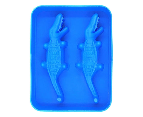Ice Mould Tray Creative 3D Crocodile Shape Silicone Mold-Dark Blue